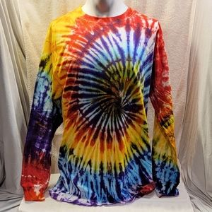 Long Sleeve Tie-Dye Pullover T-shirt New Large 48 Colorful